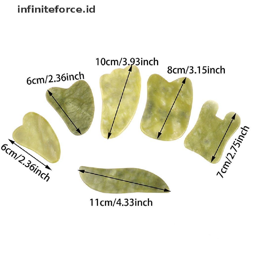 (infiniteforce.id) Batu Giok Quartz Gua Sha Rose Bentuk Hati Warna Hijau Untuk Pijat Wajah