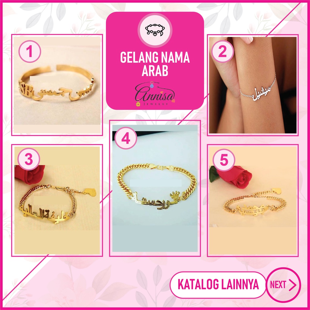 GELANG NAMA ARAB LOVE Handmade by Annisa Jewelry