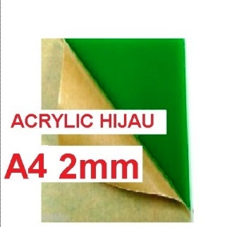 

Acrylic / acrilic / akrilik warna HIJAU Solid, UKURAN +/- A4 tebal 2mm