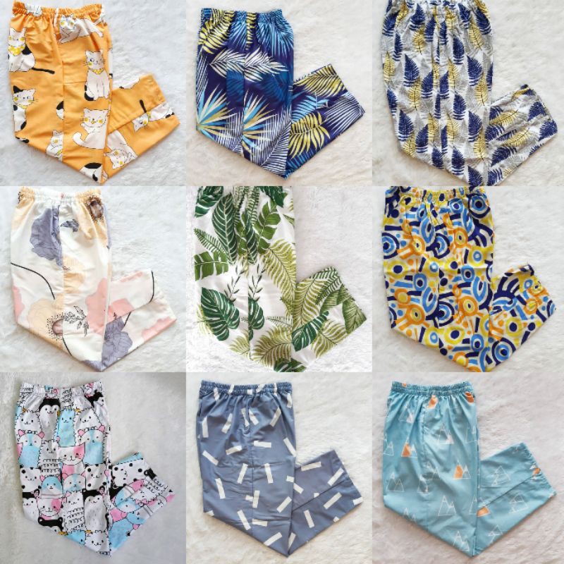 Celana Panjang Santai Wanita Full Motif. Celana Panjang Santai Wanita, Kolor Panjang Santai Wanita