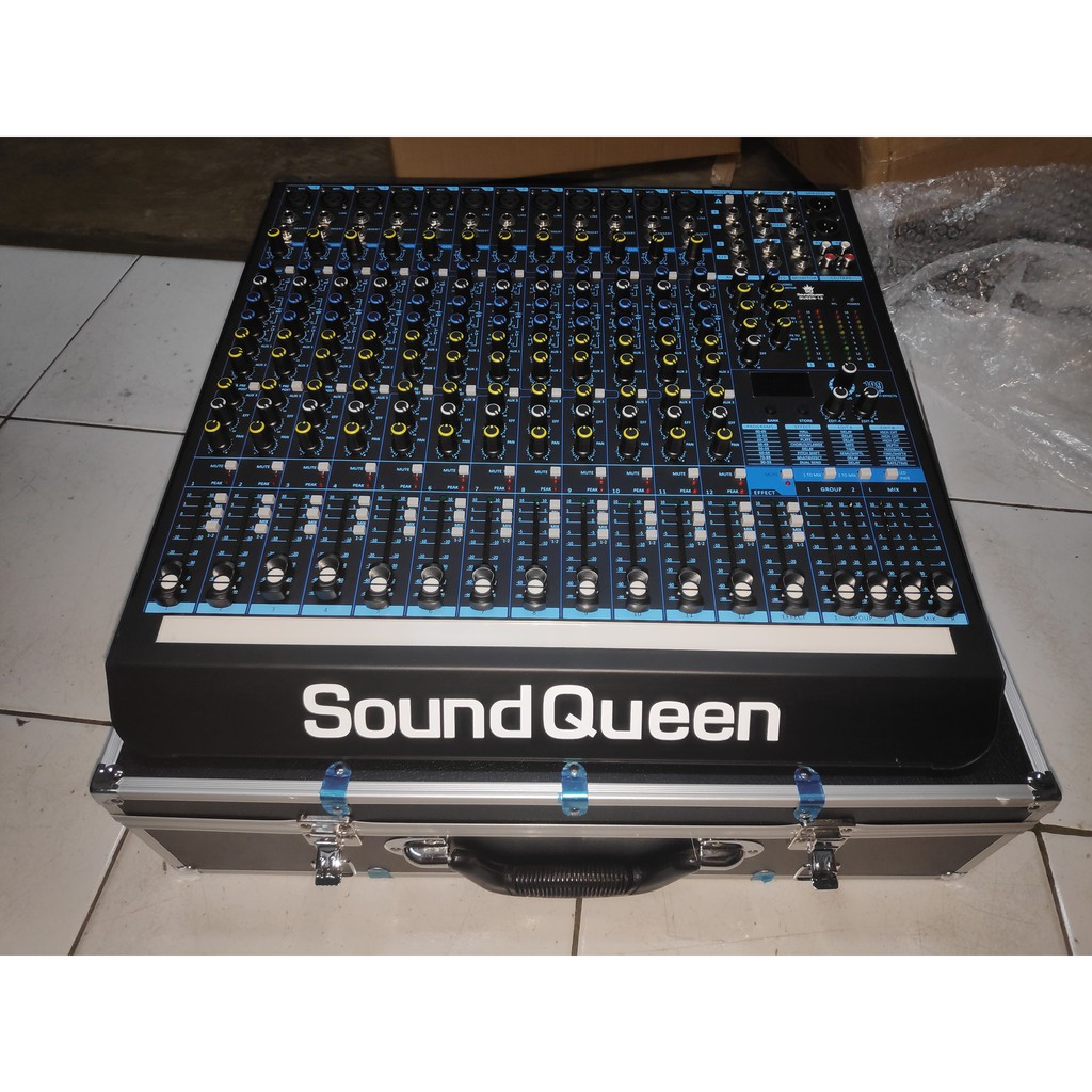 Mixer Audio Soundqueen SQ-12 12 Channel Efek Alesis plus Hardcase