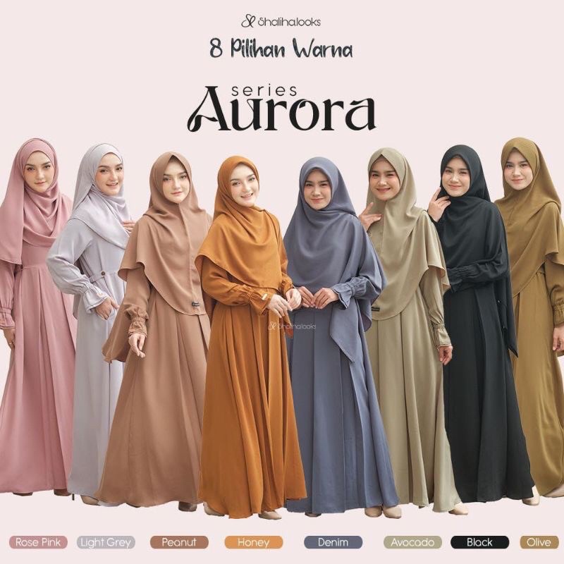 Aurora series by Shaliha looks Gamis Polos