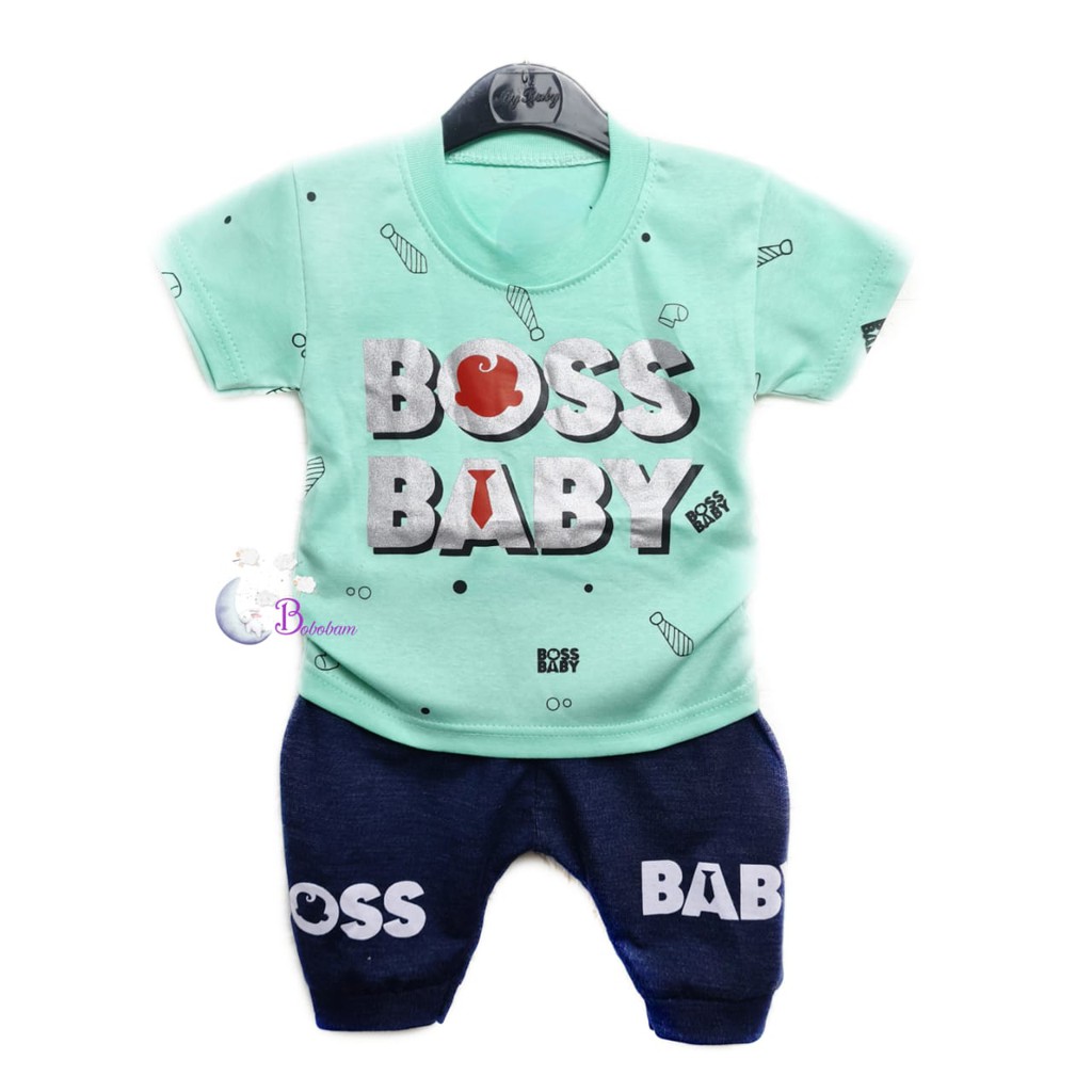 BAJU BAYI  BOBOBAM KAOS B0SS BABY SETELAN ANAK LAKI-LAKI / SETELAN ANAK HARGA GROSIR