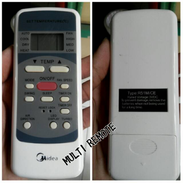 REMOTE/REMOT AC MIDEA R51 M/C LOKAL/MULTI