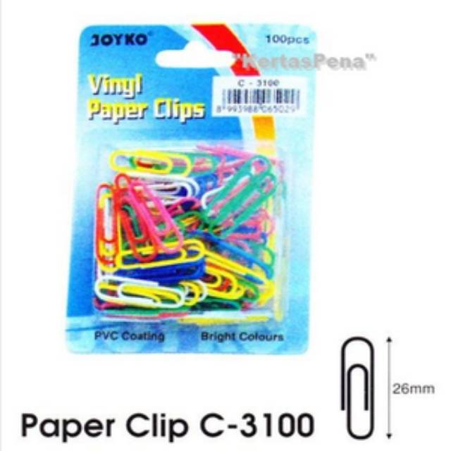 

Paper Clip Klip Kertas Warna Joyko Kenko C 3100 No 3 Ecer Grosir