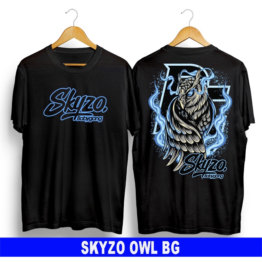 Kaos murah Kaos distro murah baju  distro pria t-shirt murah combed30s SKYZO OWL BIRU