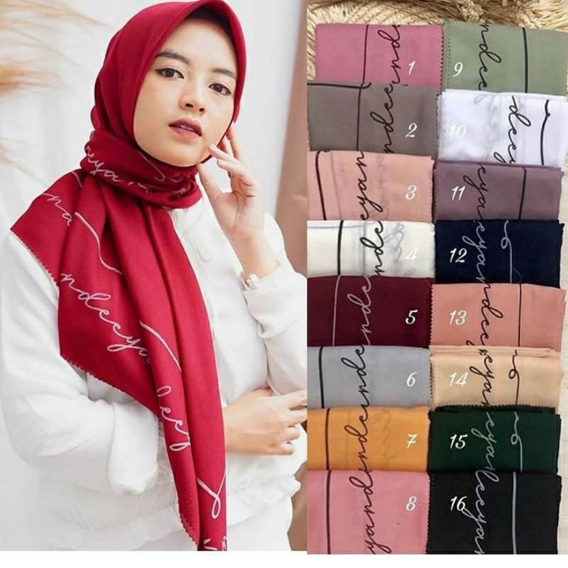 Hijab segi 4 Motif Arab