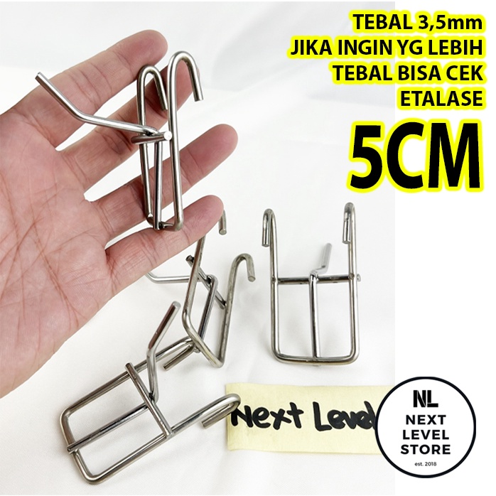 5 10 15 20 25 CM Hook Stik Gantungan Cantelan Ram TEBAL hook 3,5mm Cantolan Besi Aksesoris Display Dekorasi Harga Grosir