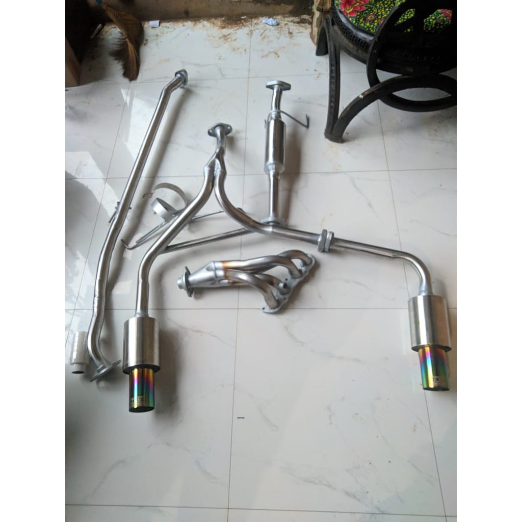 FULLSYSTEM KNALPOT DOUBLE KANAN KIRI MOBIL RUSH - AVANZA - XENIA- TERIOS