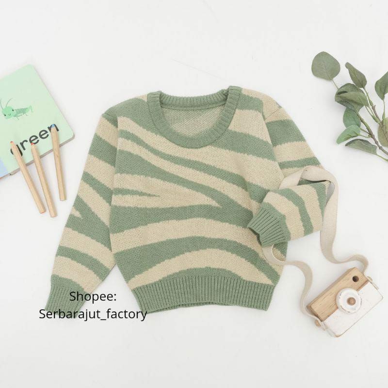 Kids Zebra Sweater Rajut Anak Unisex 2-6th