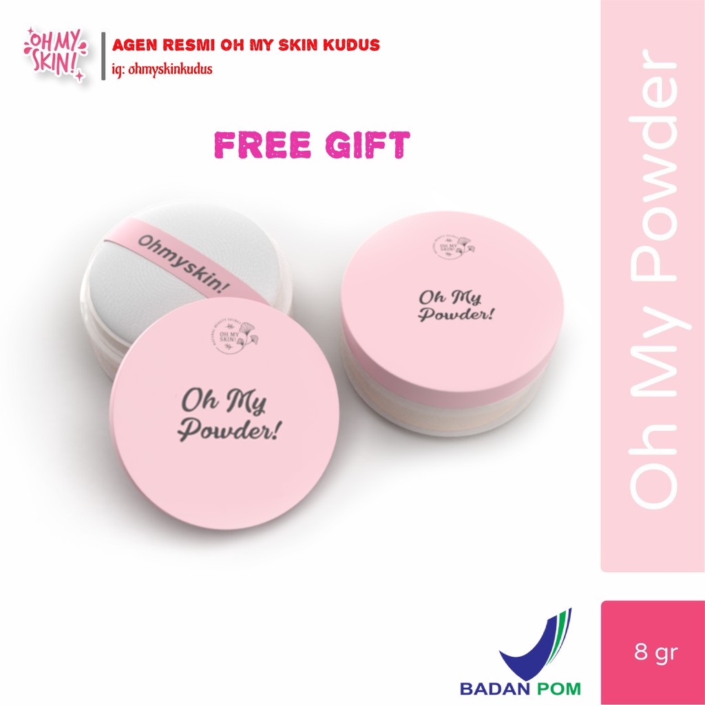 [AGEN RESMI OHMYSKIN] OH MY POWDER ORIGINAL BY OMS FREE GIFT SHADE NATURAL DAN LIGTH BEDAK REMAJAA