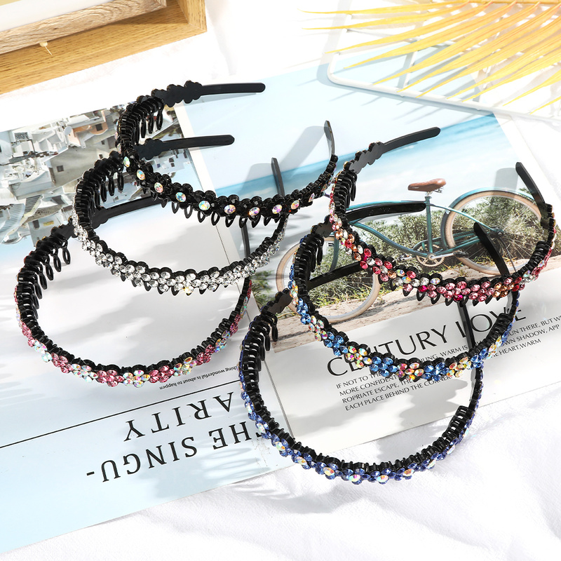 Bando Fashion Color Diamond Headband Temperament Retro Non-slip Hairband Women Hair Accessories