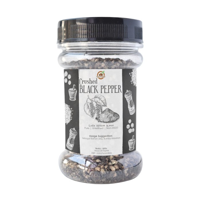 

uuttudd House Of Organix Crushed Black Pepper (Lada Hitam Kasar) 60 Gr Fsfs201