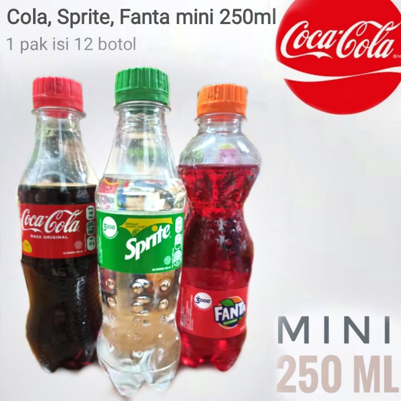 

Coca cola, sprite, fanta botol 250ml khusus gosend