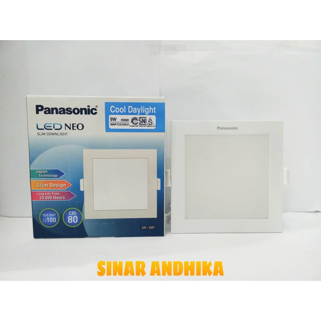 LED SLIM DOWNLIGHT PANEL KOTAK PANASONIC 9 WATT NNP 72255/NNP 72254