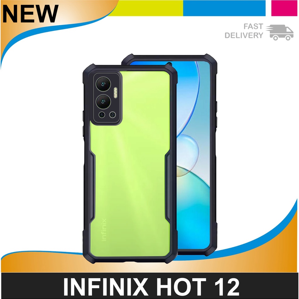 Promo Paket 2 in 1 Case Infinix Hot 12 / Hot 12i (2022) Softcase Shockproof Fusion Xundd Free Anti Gores Layar Premium Quality