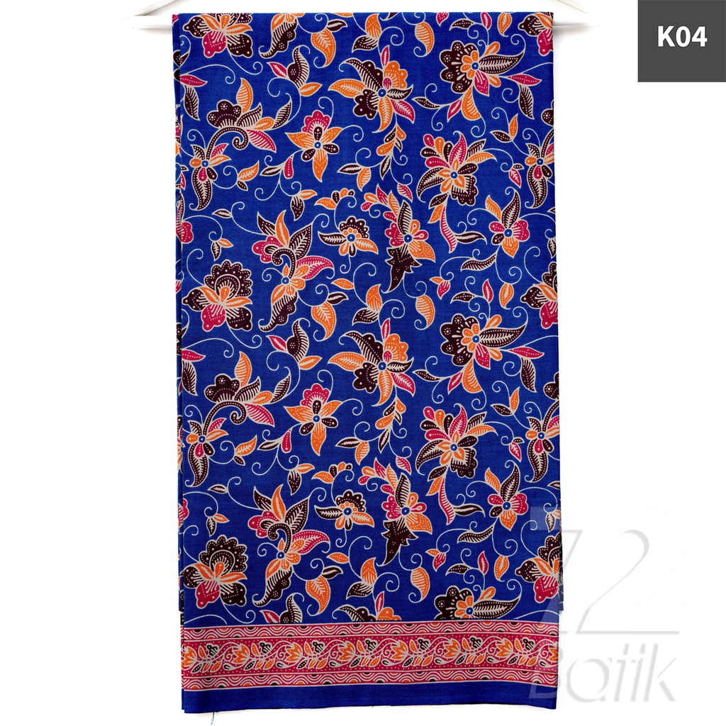 KAIN BATIK KATUN Premium Motif Kembang Warna Hitam Oranye Orange Merah 729250 Cap 72 Jarik Jarit Samping Kebat Panjang Batik Katun Modern Premium Bahan Seragam Batik Pernikahan Kantor Keluarga Murah Kamen Jadi Batik Bali Lembaran