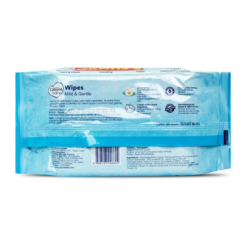 Cussons baby wipes / tissue basah bayi Mild &amp; Gentle 50sheet tissue bayi murah