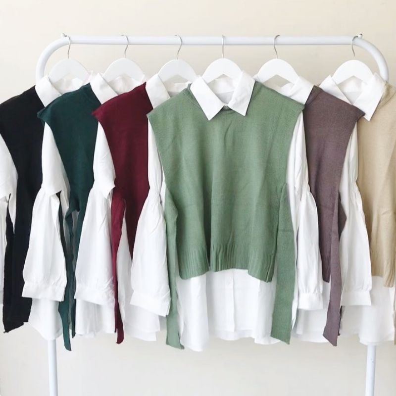 Clearance sale - ROMPI TALI SET | OUTER RAJUT WANITA | VEST RAJUT | ROMPI RAJUT KEKINIAN
