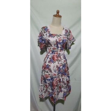 dress kerut rempel pendek