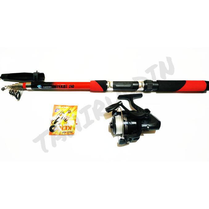 set pancing 5 bearing joran panjang 2,4 meter