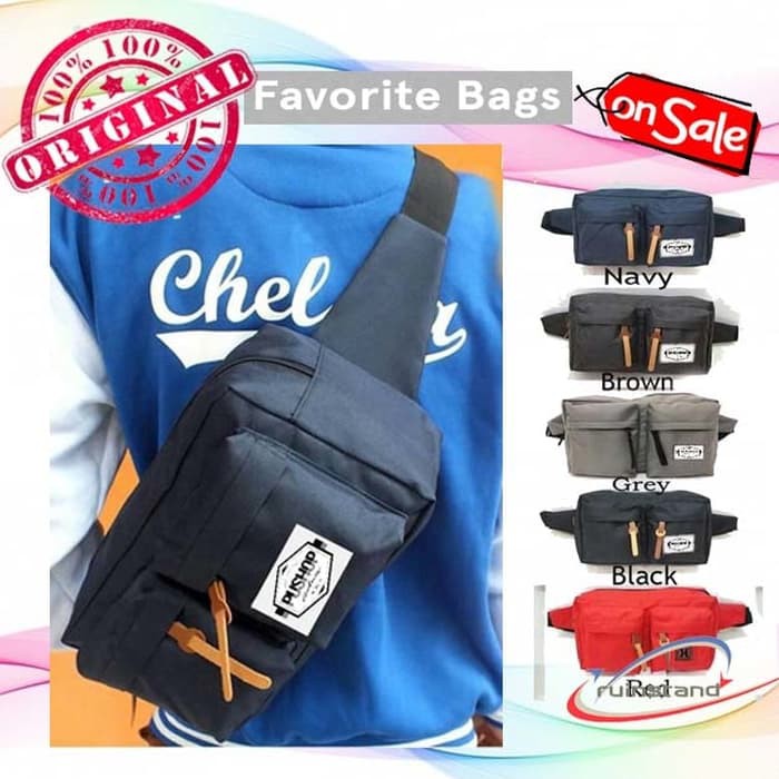 Tas Selempang Cowok - Tas Vintage - Tas Army - Waistbag Kanvas