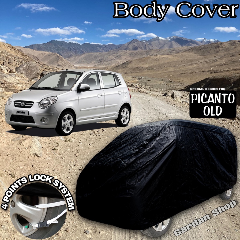 Sarung Mobil PICANTO OLD Hitam POLOS Body Cover Picanto Old Full Black