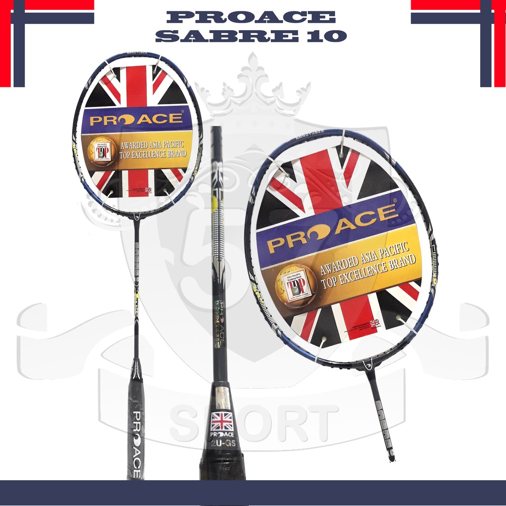 Raket Badminton Pro Ace Sabre 10 Original Bonus Komplit