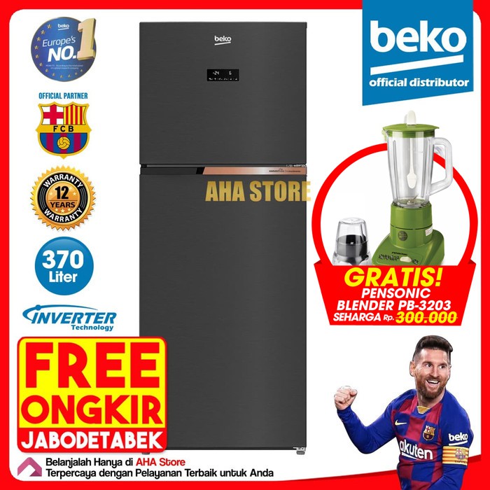 Beko Kulkas 2 Pintu Inverter 370 Liter RDNT371E50VK (FREE