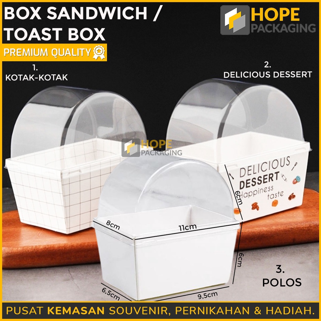 [ 3 PCS ] Box Sandwich / Toast Box / box kue / Kotak kue / cookies box / box roti