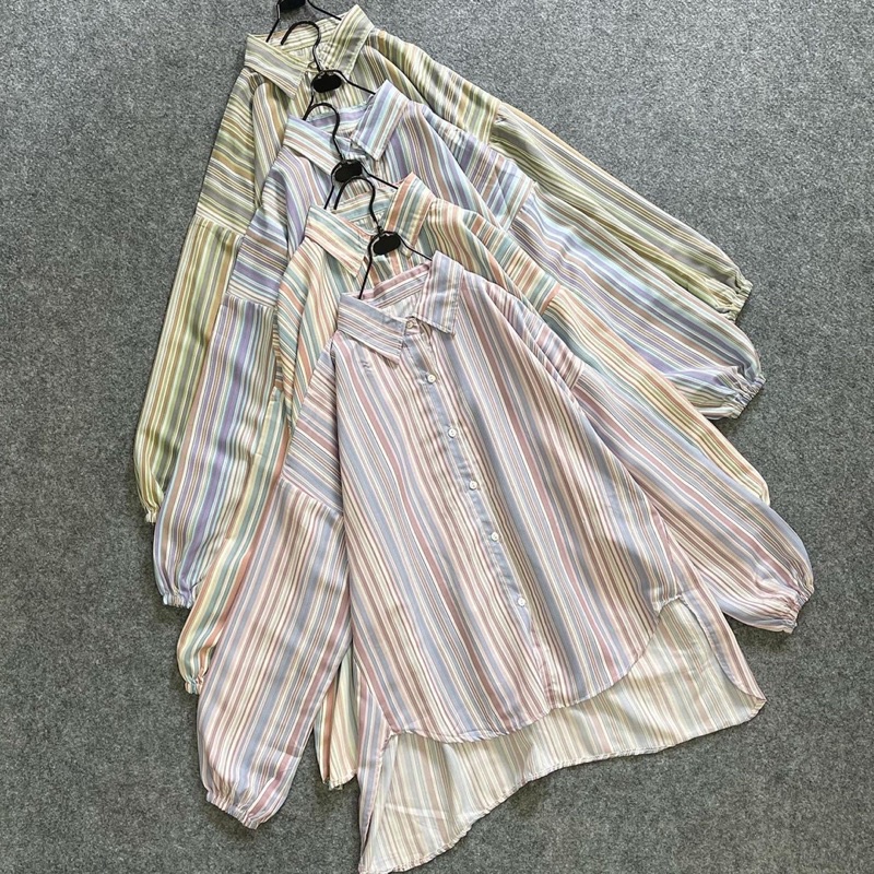 YUBY STRIPE OVERSIZE SHIRT