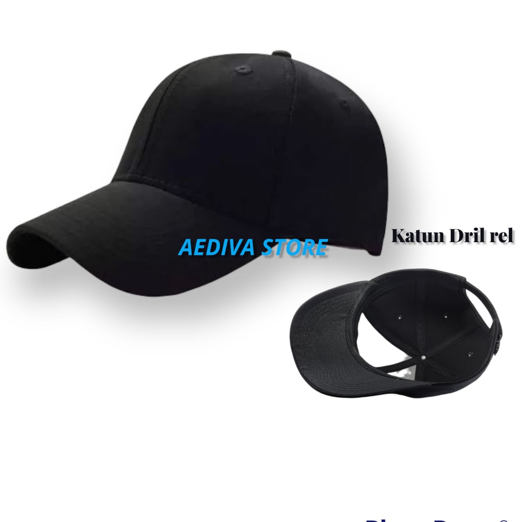 PREMIUM Topi polos HITAM / topi baseball POLOS dril murah / topi HITAM polos murah fashion kekinian rell / Topi Unisex Aksesoris fashion distro polos