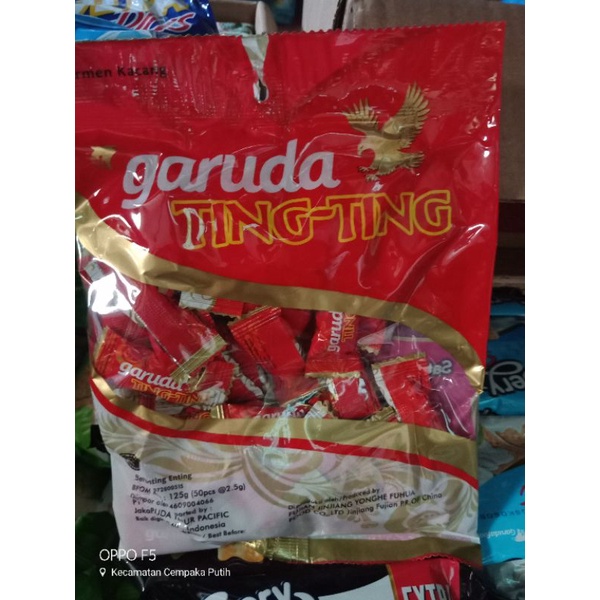 permen garuda ting ting sak 125 gr,  isi 50 butir