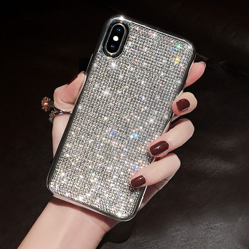 iphone berlian flash berlian kasus Rhinestone Bling Diamond Glitter Case for iphone 11 pro max X XS XR XSMax XS 7 8 Plus 6 6S Soft Silicone TPU Sexy Girly Protector Back Cover