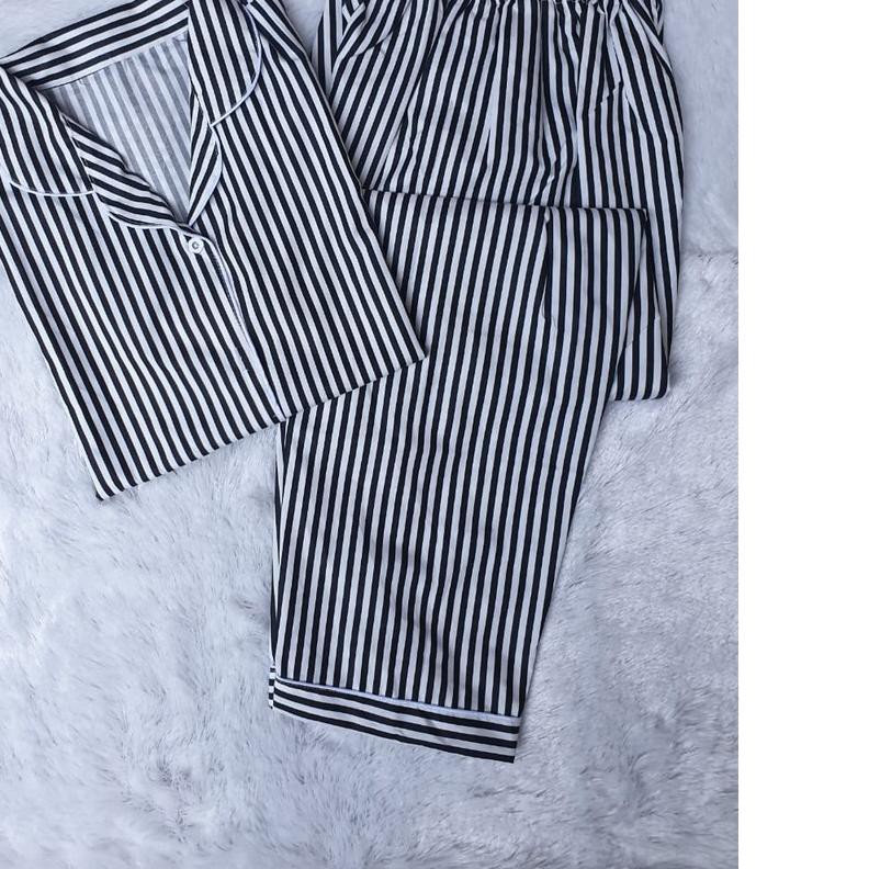 ◙ PIYAMA BAJU TIDUR WANITA CEWEK LENGAN PANJANG MOTIF SALUR / BAJU TIDUR MOTIF SALUR / PIYAMA SALUR