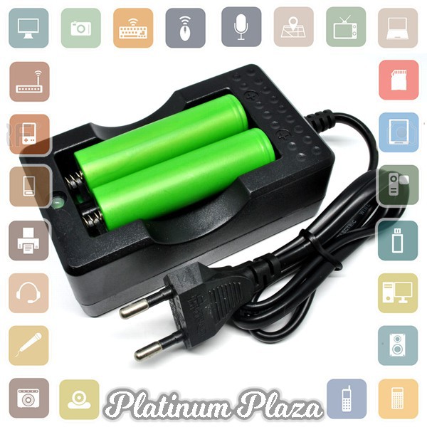 Cell Charger 18650 (Dual Battery Slot) - A-CC-02 - Black`5YS04W-