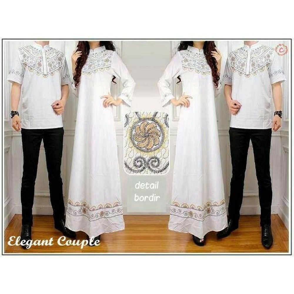 Baju couple   baju pasangan   baju muslim couple   baju couple putih murah   elegant couple putih m