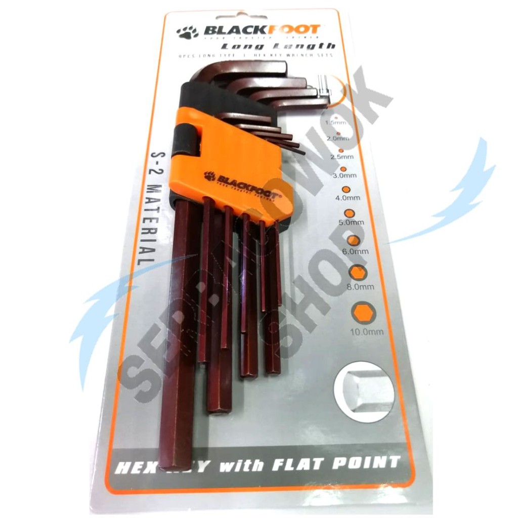 Blackfoot Kunci L Panjang Long 9 Pcs Hex Key Wrench Set 1.5mm - 10 mm Termurah Berkualitas