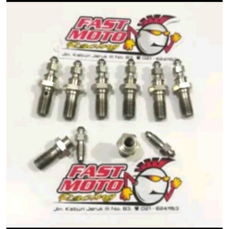 Baut selang rem drat kasar dengan niple buang angin