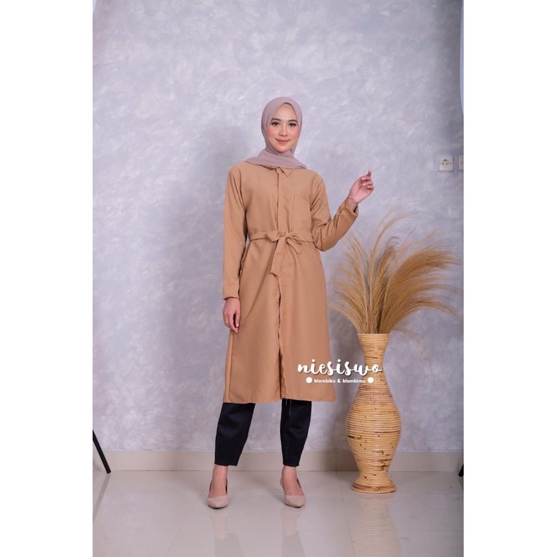 GS - BAJU MUSLIM WANITA || TUNIK MOSCREPE || TUNIK SELUTUT || TUNIK POLOS || TUNIK MURAH
