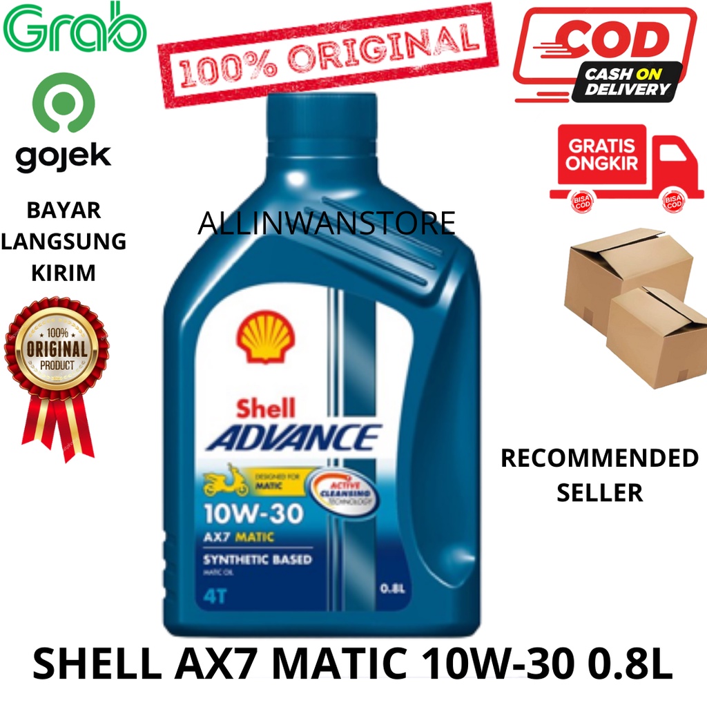 SHELL ADVANCE AX7 MATIC 10W-30 0.8L Liter ASLI ORIGINAL 100%