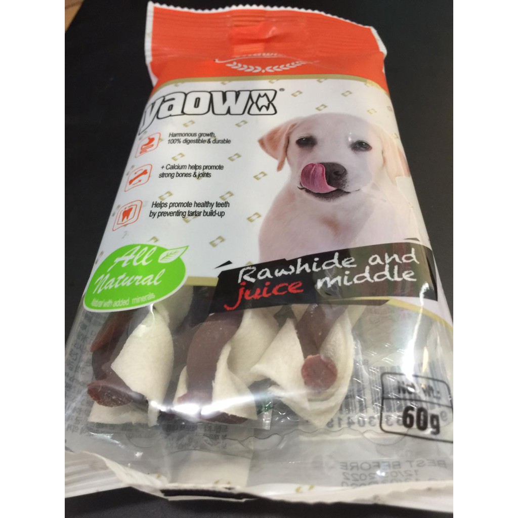 gnawlers howbone yaowo snack rawhide snack cemilan anjing 60gr