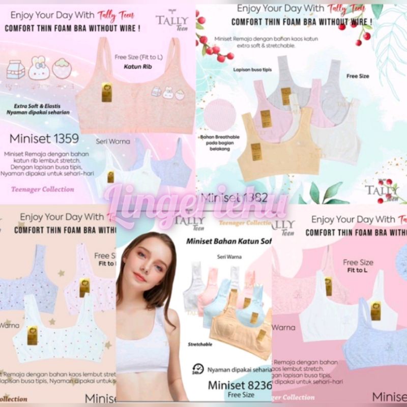 Tally 1345 1346 1359 1382 8236 Bra BH Anak Perempuan Miniset Tally
