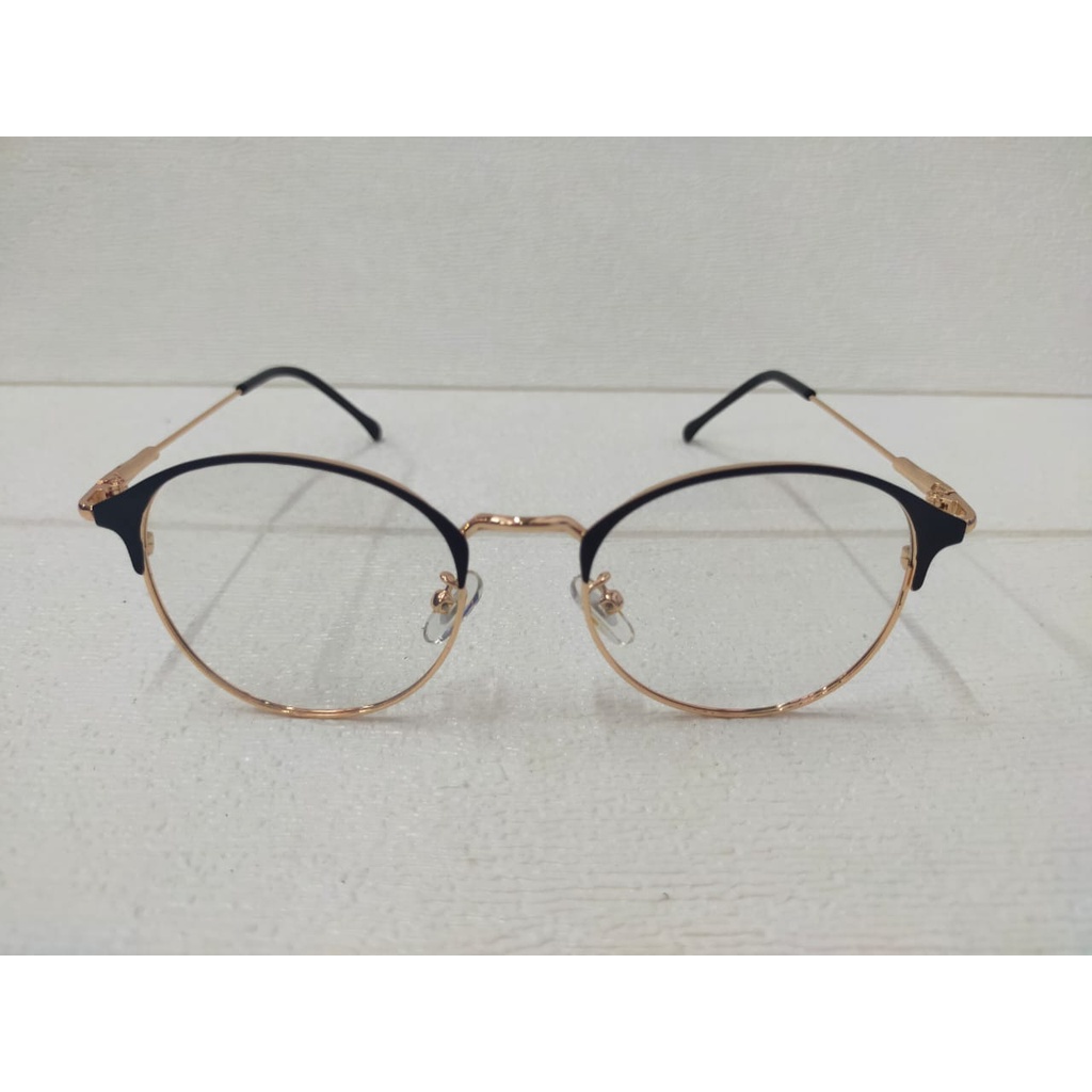 ⭐Gogoland⭐ Kacamata Photocromic Korea / Anti Radiasi 2 In 1Photochromic Pria Wanita R451-K1 HITAM GOLD