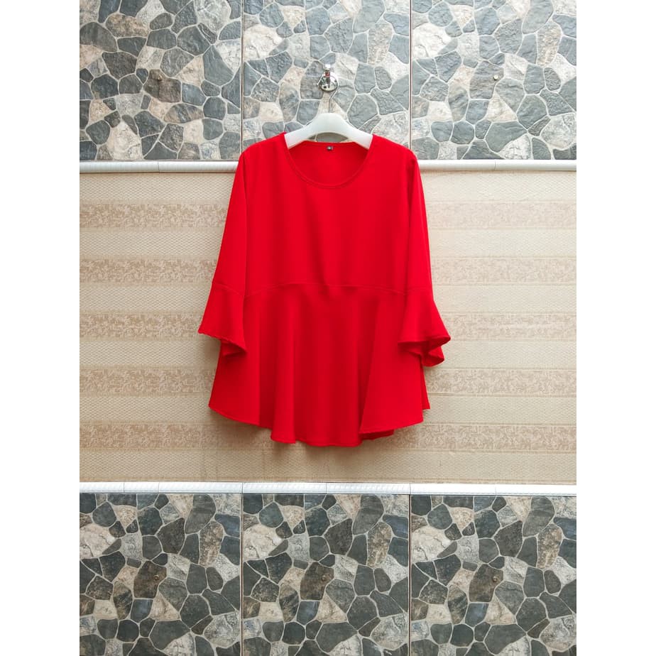 Baju Atasan Wanita Big size jumbo Blouse   2L 3L  4L Warna Merah