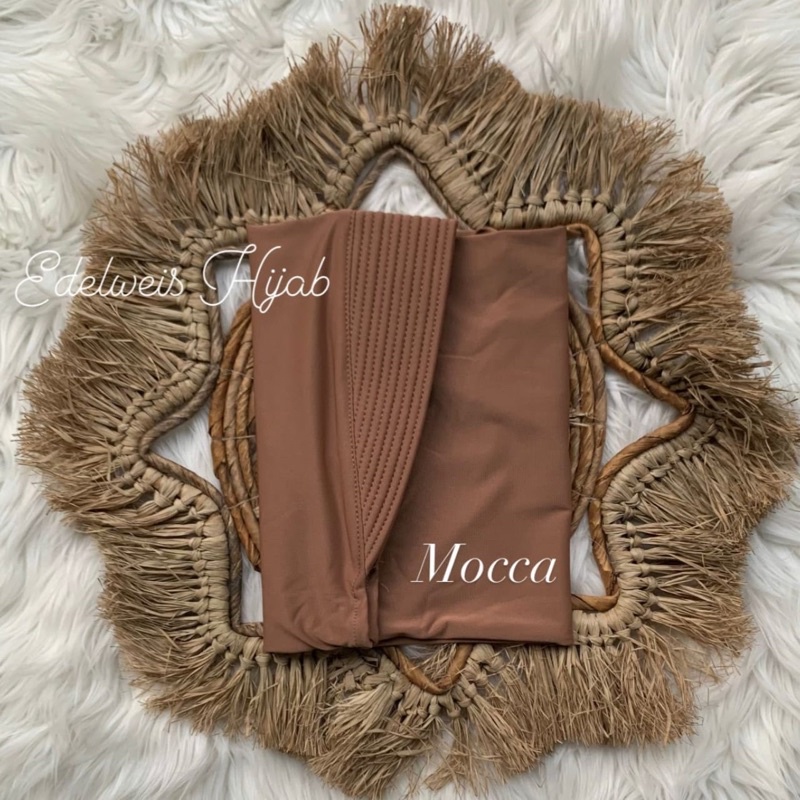 Bergo Hamidah ( ORI ) / Bergo Jersey Menutup Dada / Hijab Instan Jersey-Mocca