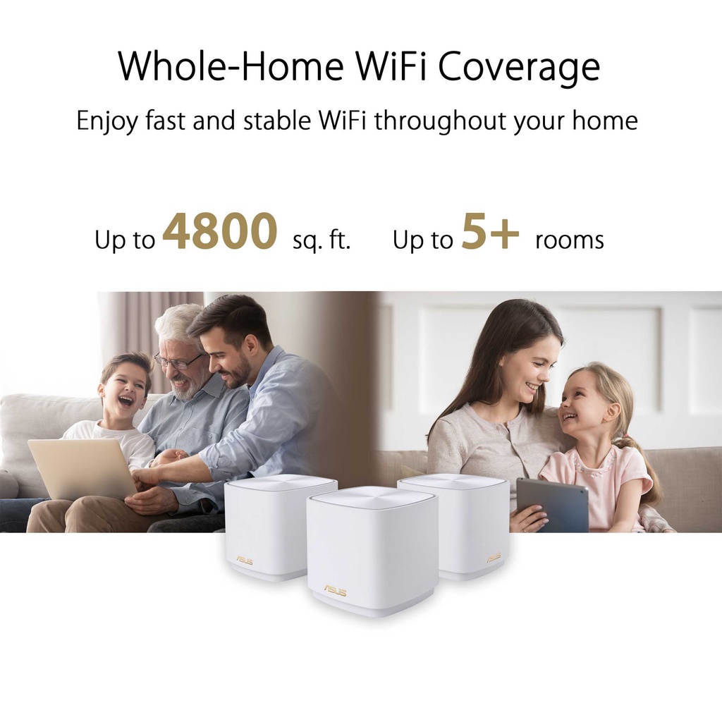 ASUS ZenWiFi AX Mini XD4 (2 Pack) AX1800 Whole Home Mesh WiFi 6 System