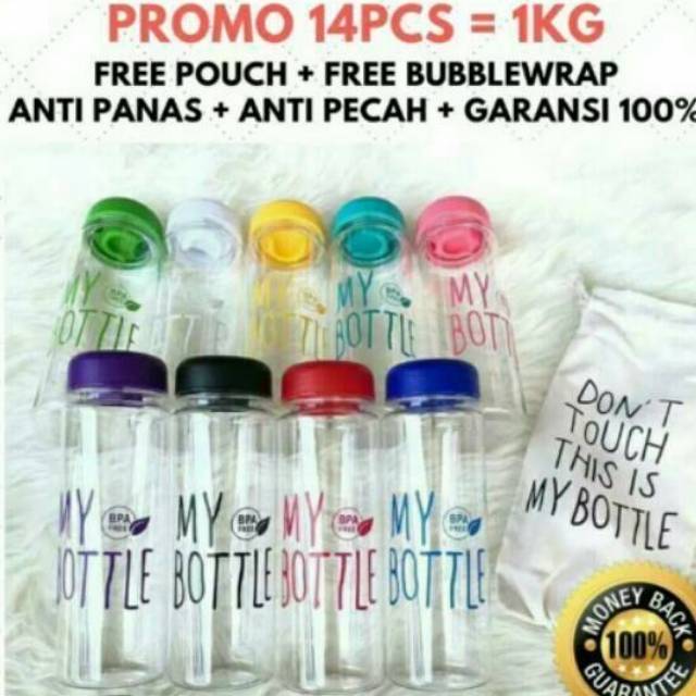 Jual Botol Minum My Bottle Transparan 500ml Free Pouch Shopee Indonesia 3628