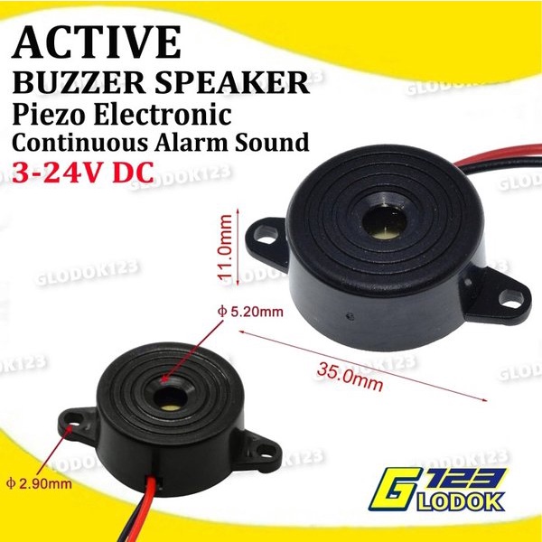 Buzzer Speaker Piezo Active Continuous Industrial Alarm DC 3-24V 95db