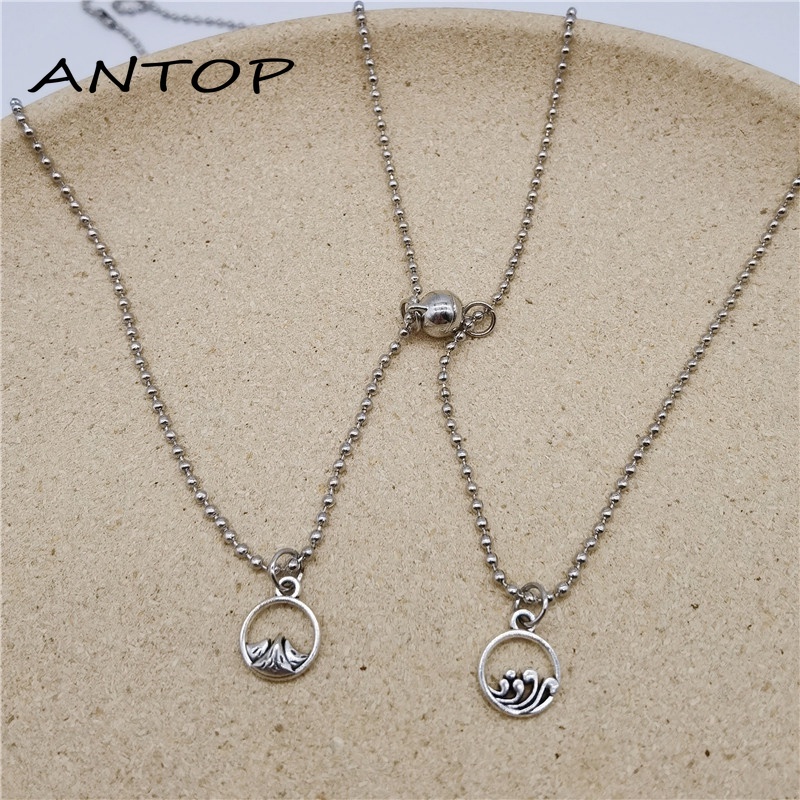 2 Pcs/set Fashion Satu Sama Lain Magnetik Pasangan Kalung Perhiasan Pria Dan Wanita Pasangan Hadiah Hari Valentine ANTOP